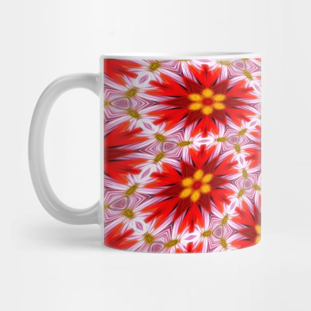 Red Floral Pattern by PatternFlower